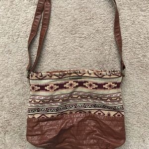 Brown tribal tote bag